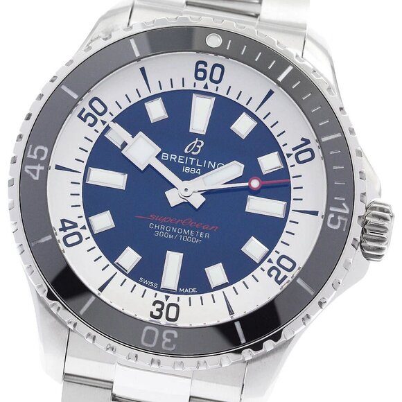BREITLING Super Ocean Automatic 44 Navy Dial Men's Watch - Picture 1 of 7